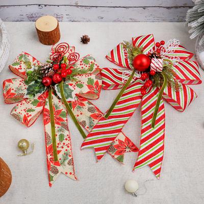 Yousheng Christmas Tree Pendant Bow Large Champagne Christmas Wreath Bow Stunning Gift Bow Knot Wedding Mother Day Decoration