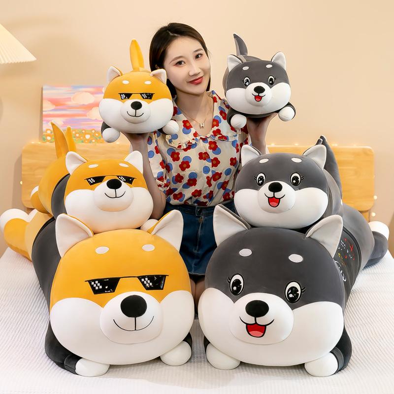 Long husky pillow plush toy cute doll sofa cushion bedroom sleeping bay window