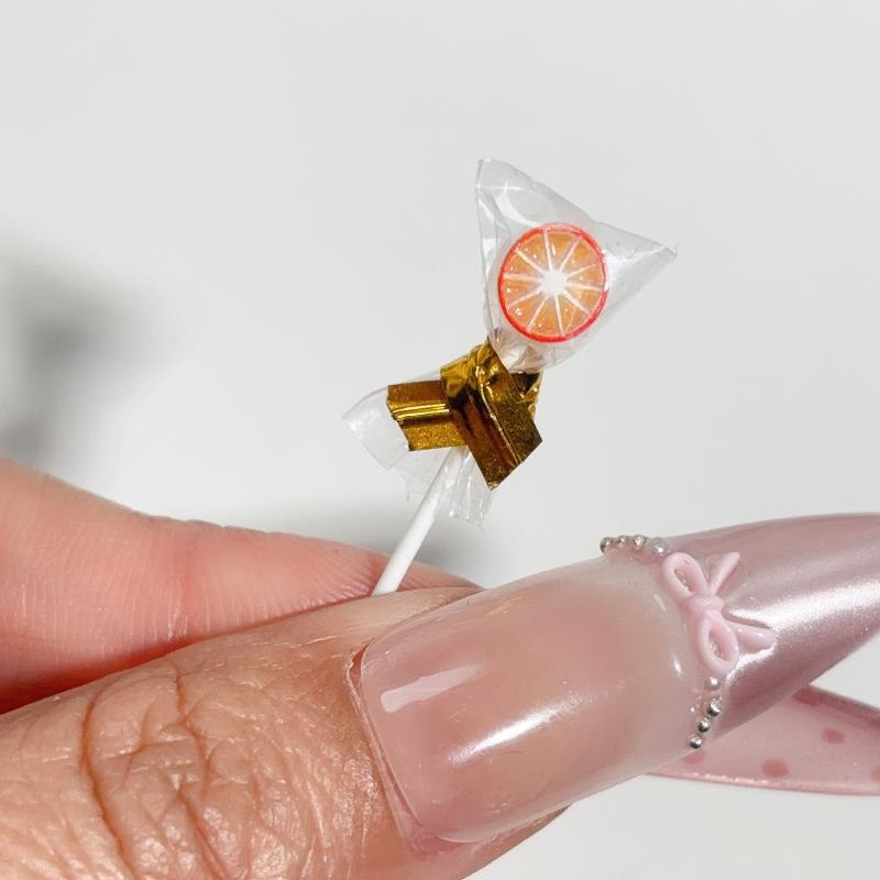 6Pcs Fruit Lollipop Model Decoration 1:12 Dollhouse Miniature Candy Diy Accessories Kitchen Food And Play Toys Photography Props
