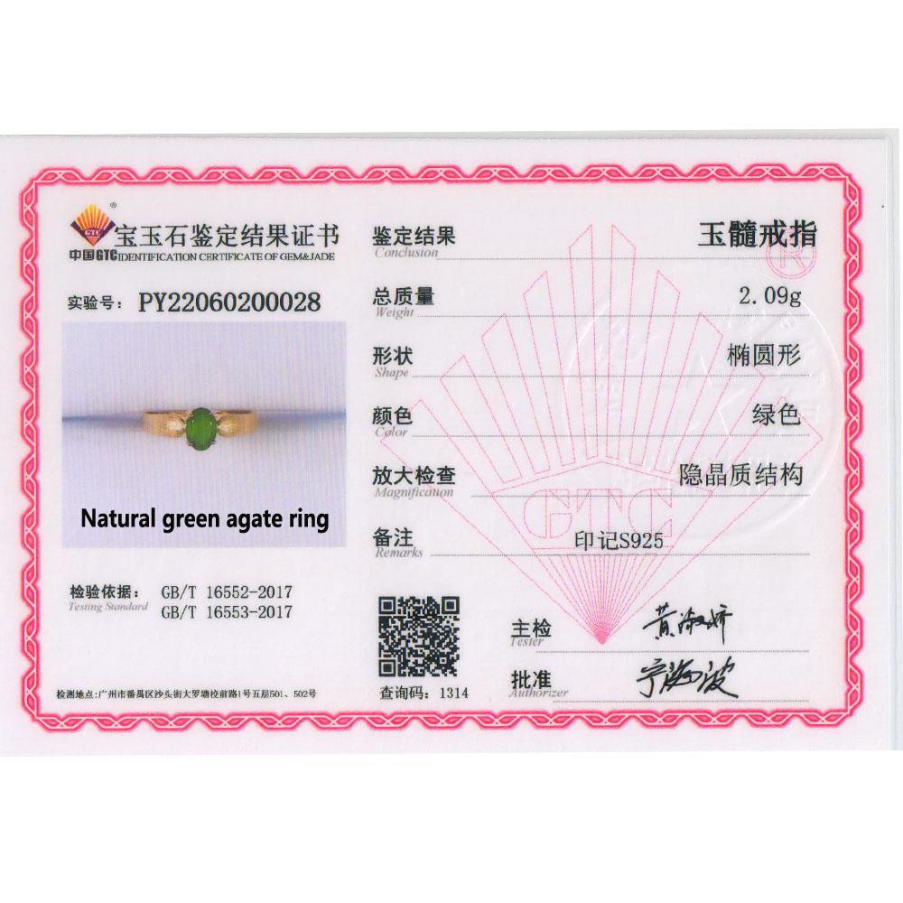 Bolaijewelry Set de bijuterii cercei inel oval de agat verde natural 5*7mm, argintie 925, aur roz, bijuterii fine pentru femeie Cadou de aniversare