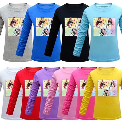 Kids Girls Anime Cartoon K-POP Printed Casual Long Sleeves T-Shirt Top