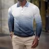New Men's Sweatshirt Geometric 3D Printed Casual Lapel Polo Shirt