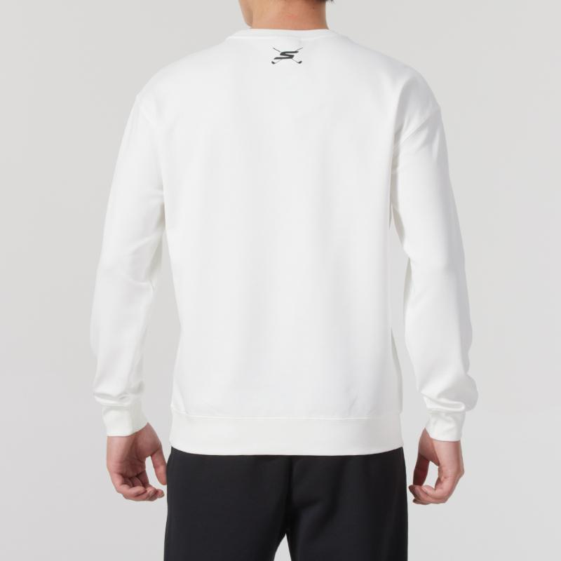 Skechers Fashion Sports Series Comfortable Loose Fit Pullover Long Sleeve Sweatshirt Unisex sweatshirt White P124U033-00QF