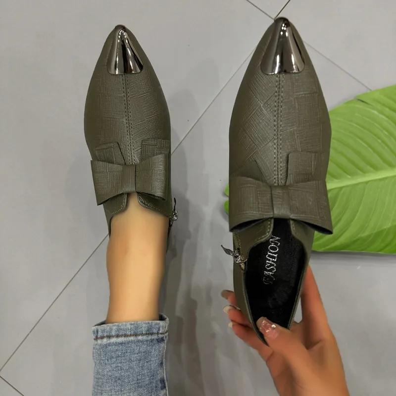 Fashion 2025 New Ladies Shoes Side Zipper Women's High Heels Fashion Butterfly-knot Office and Career Hot Sale Plus Size High Heels