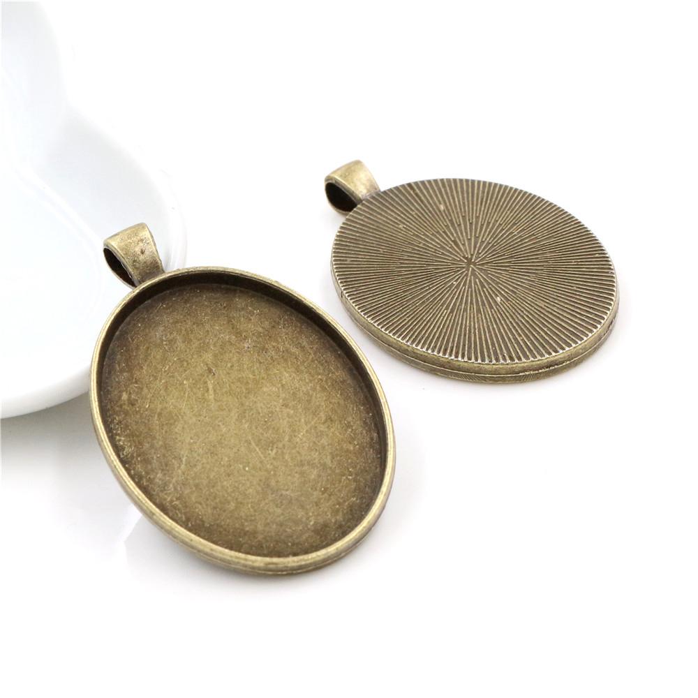 5 Stück Passend für 30x40mm Ovalen Cabochon Leere Fassung Schale Tablett DIY Schmuckherstellung Zubehör für Halsketten Schlüsselanhänger Charms