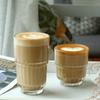 Coffeeware Glass 175ml/250ml/350ml Vertical Stripes Beverage Cup Fashionable Juice Cup Household Kitchen Accessories Coffee Cups