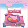 Peppa Wutz Cartoon Bettwäsche Set Mit Aktivem Druck Mikrofaser Bettbezug Und Kissenbezüge Für Kinderzimmer Dekoration