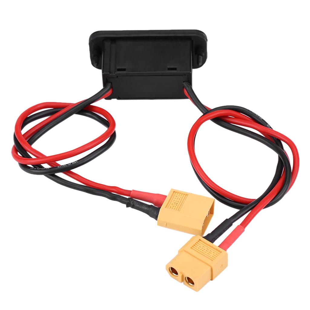 Large Current RC Airplane Model   with On/Off LED, Spare Port for Charging, Hvy Duty XT60 Connector, Male and Female Connectors,  and Convenient