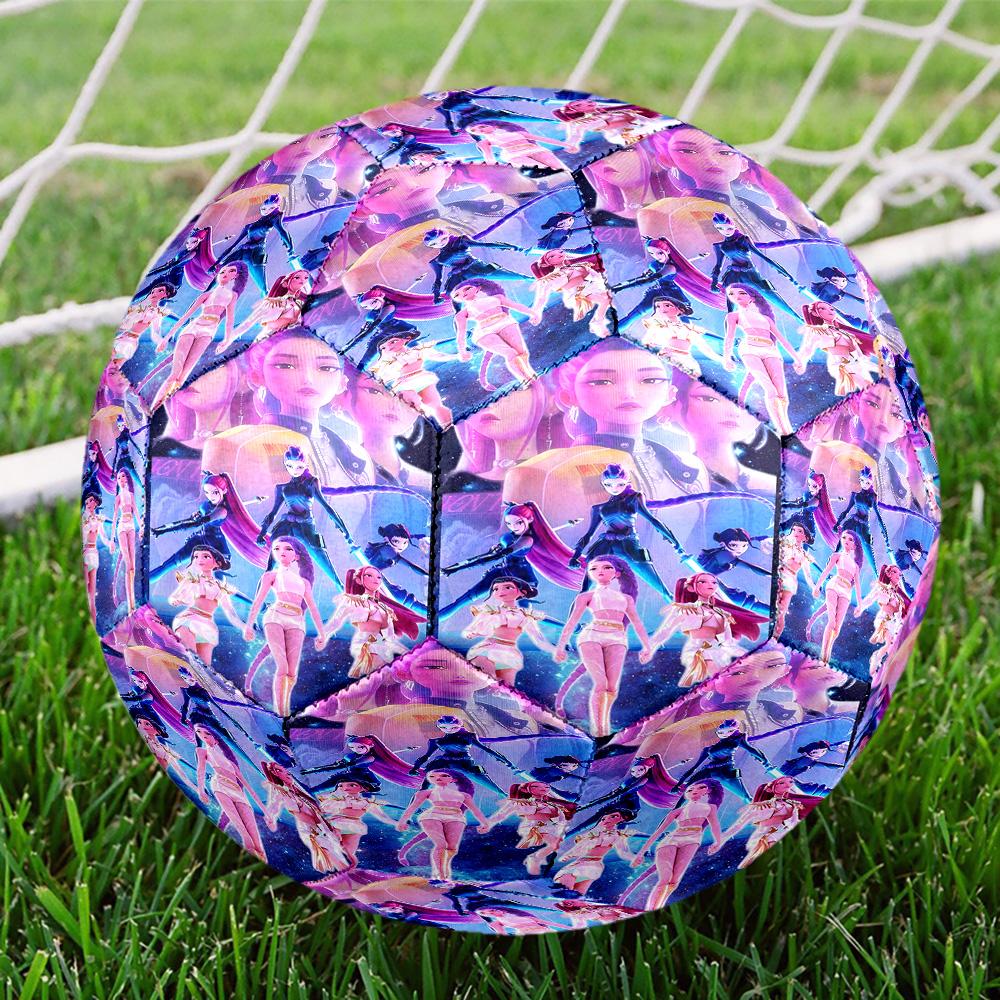 KPop Demon Hunters Print Size 5 Soccer Ball, Standard Match Football for Sports Game and Team Practice, Ideal Gift for Soccer Fans