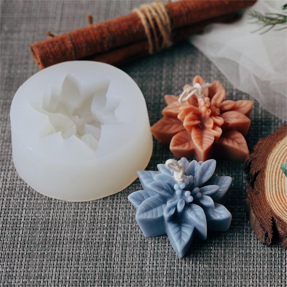 Christmas Flower Silicone Mold Christmas Aromatherapy Candle Gypsum Mold Simulation Flower Home Aromatherapy Decoration Mold