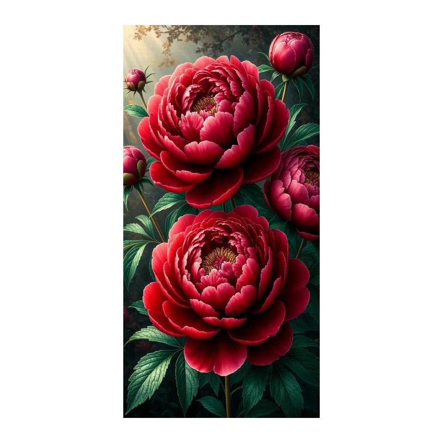 Red Peony Large Size Diamond Painting New Collection Colorful Flowers Diy Full Square Round Drill Rhinestone Embroidery Mosaic Cross Stitch Kits