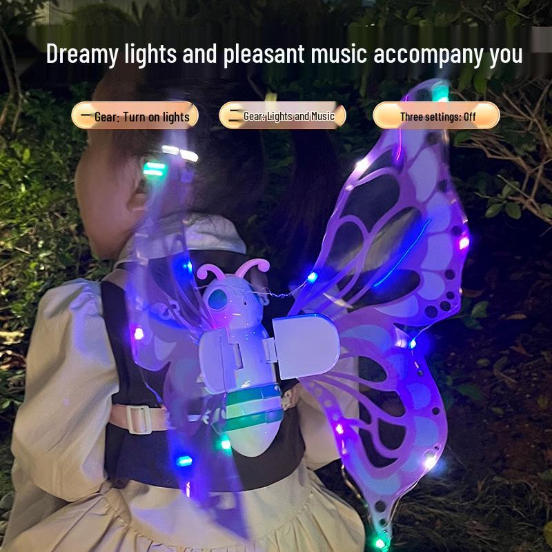 Luminous Musical Butterfly Wings - Angelic Back Decoration for Kids' Performances
