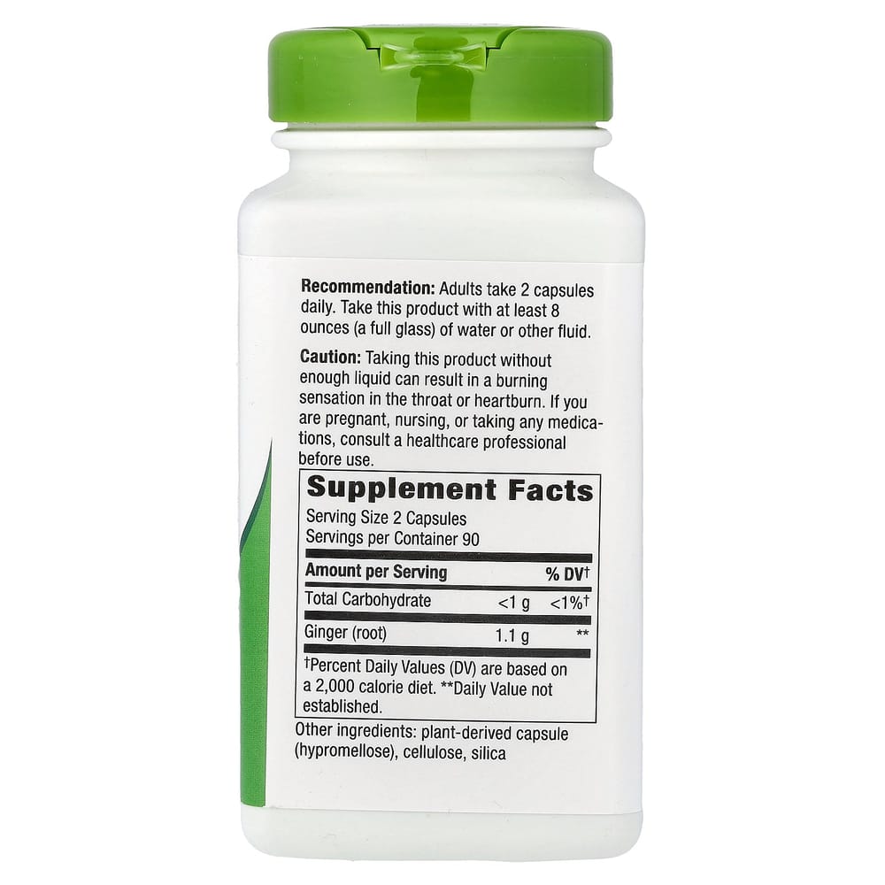 Nature's Way Ginger Root 550mg Veggie Capsules 180 Count