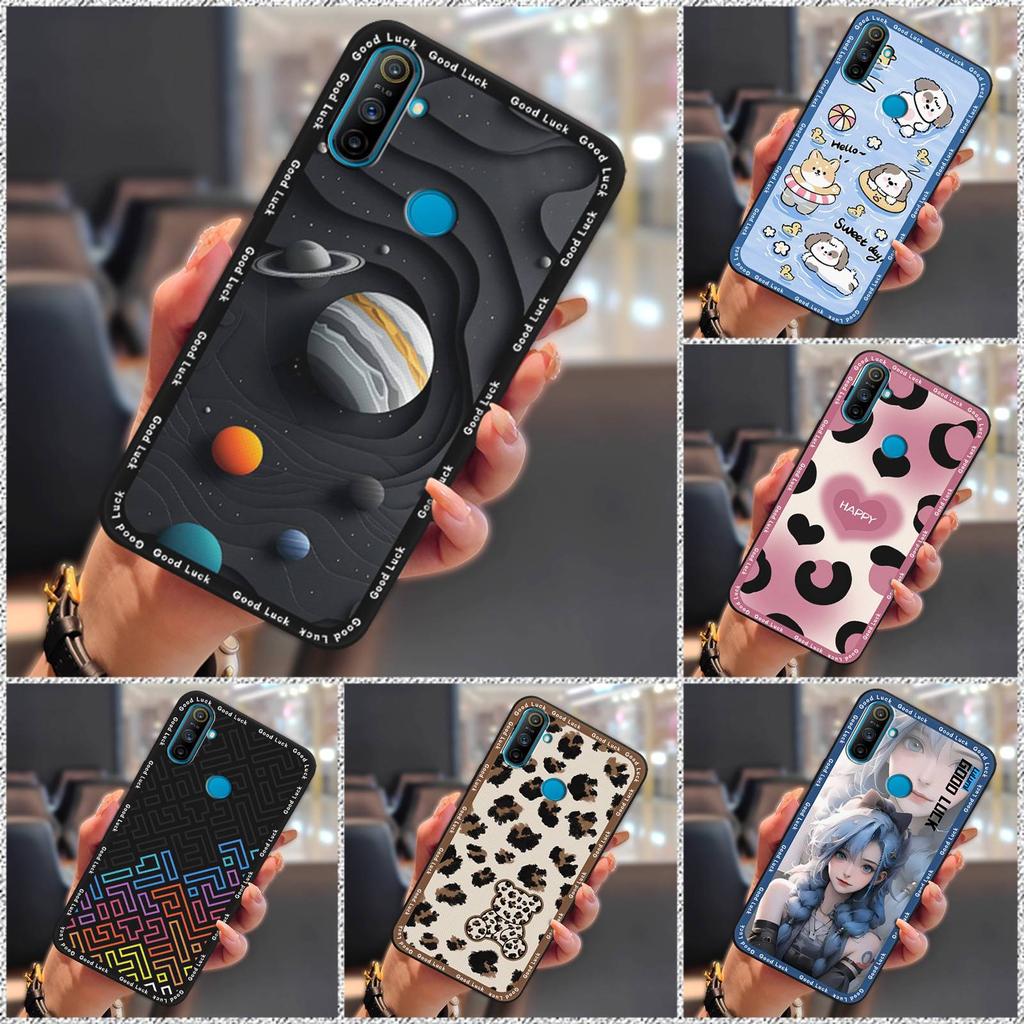 Fashion Design Back Cover Phone Case For OPPO Realme C3 With Fingerprint/Narzo 20A Full Wrap Durable Shockproof Cute TPU
