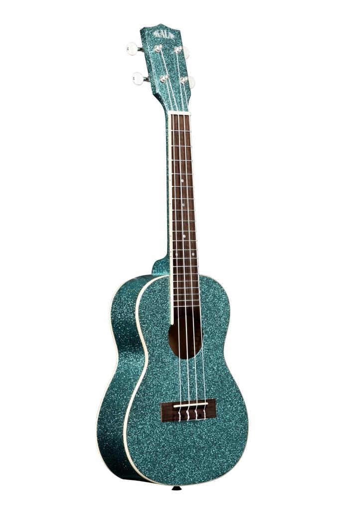 KALA Sparkle Series Glitter Sparkle Concert Rhapsody In Blue Bag Ukulele, Finish, Size, KA-SPRK-AQUA_W/BAG20_06 [Gig Included]