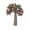 Women Men Fashion Crystal Heavy Industry Coconut Palm Brooch Pin Elegant Vintage Lady Plant Badges