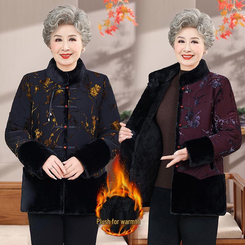 2025 New Winter Coat for Middle-Aged and Elderly Women - Thick Velvet, Stylish Warm Top for Mom or Grandma