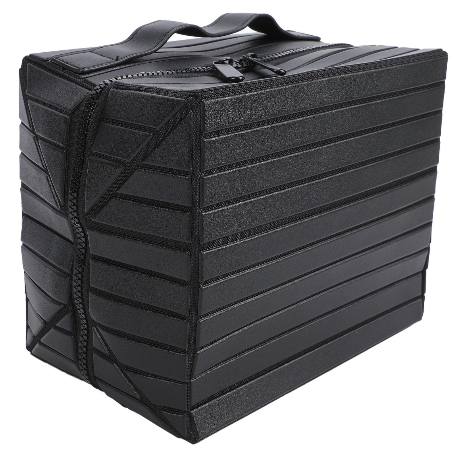 

Fold Down Makeup Bag Water Proof Multiple Compartments Foldable Travel Cosmetic Bag Toiletry Organizer Black чёрный