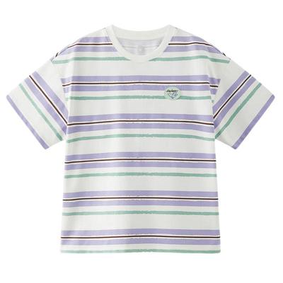 MQD Boys' Antibacterial Striped Casual Short Sleeve T-Shirt