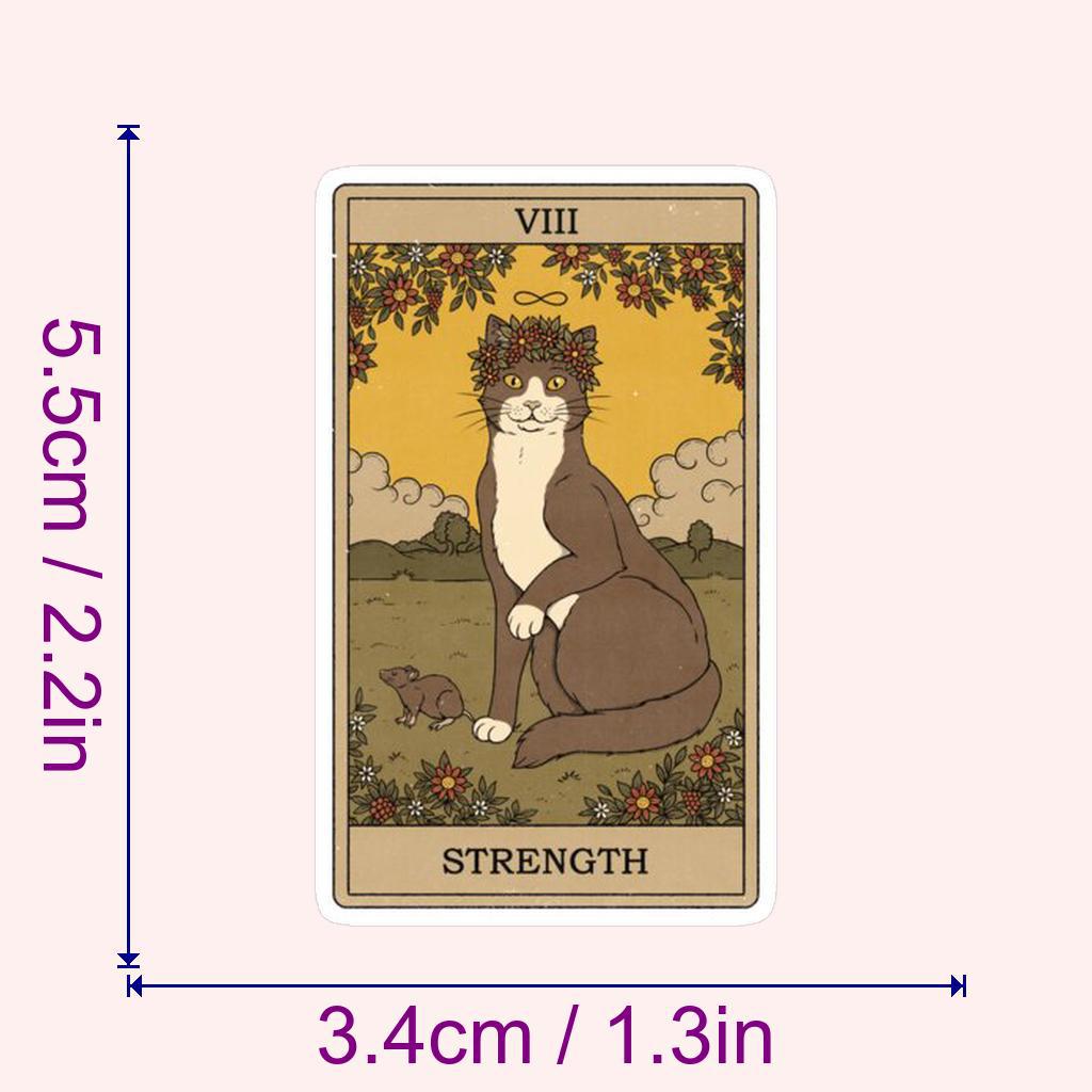 54 Trendy Tarot Cat Stickers - Creative, Waterproof, Decorative for Laptops & Suitcases