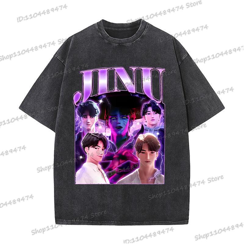 Neuer Film KPop Dämonenjäger Tiger T-Shirt Sommer Baumwolle Kurzarm T-Shirts für Damen Herren Lässig Gewaschene Vintage Oberteile Tees