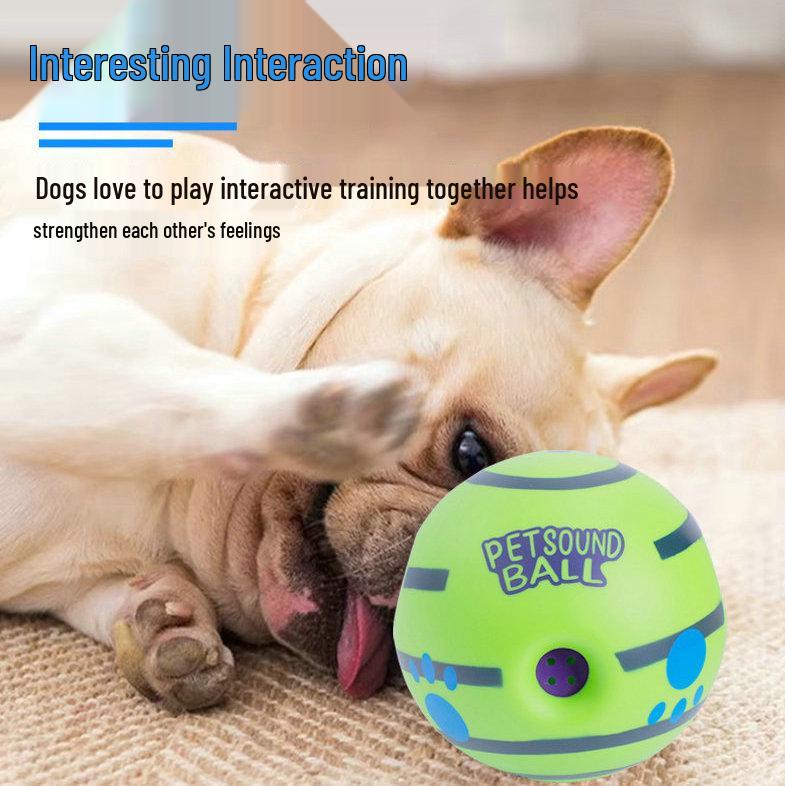 Bite-Resistant Vinyl Dog Toy Ball with Sound for Self-Play - Perfect for Golden Retrievers and Border Collies