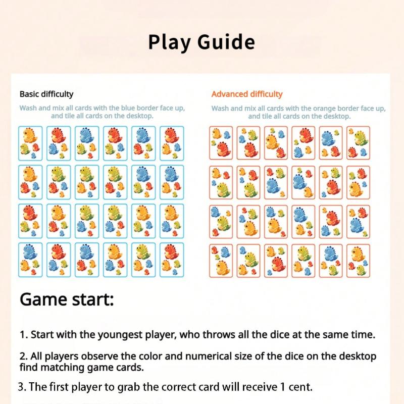 Dinosaur Card Game for Kids Fun Educational Battle Game for 2 Players, Family Board Game Dinosaur Fun Race