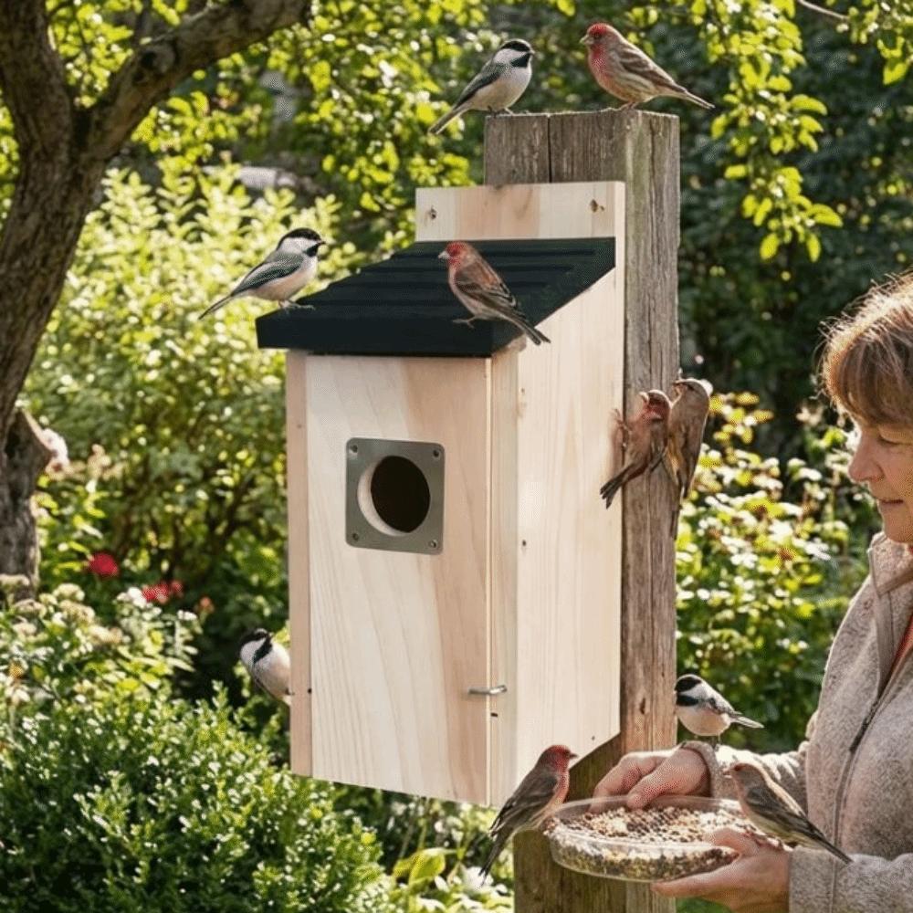 Weatherproof Wooden Bird House Weather-Resistant Incubation Box Bird Breeding Box Hanging Thickened Nesting Box Tree