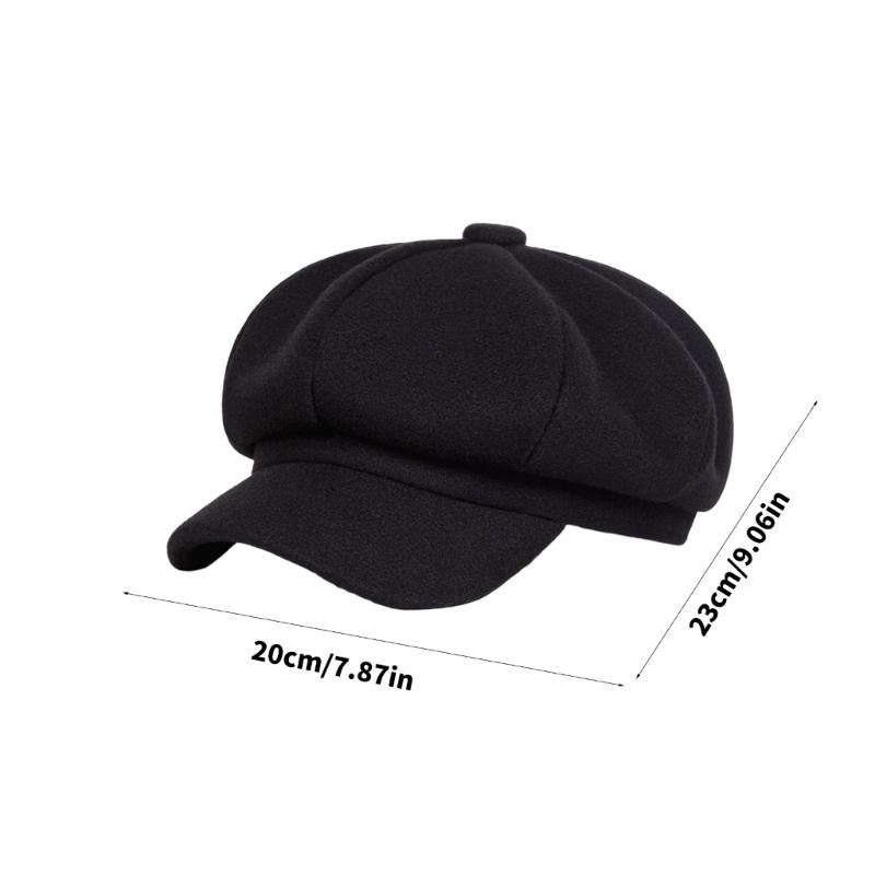 Soft Warm Winter Painters Cap With Solid Color Cotton Newsboys Cabbie Hat For Women Casual Outfit Everyday Essential