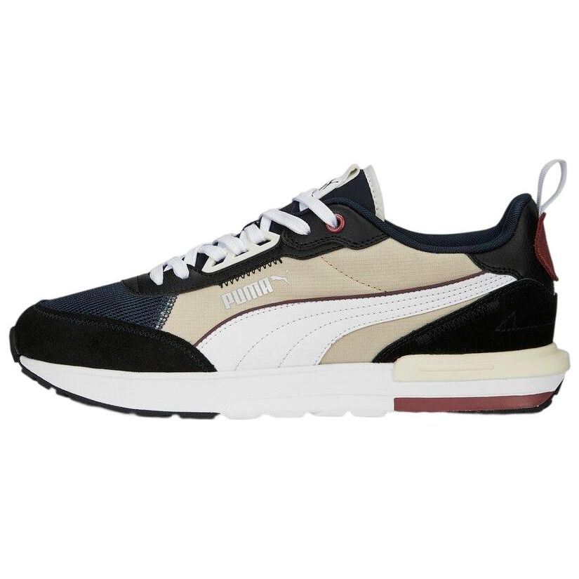 Puma R22 Kůže A Textil Sportovní Pohodlné Nízké Lifestylové Boty Unisex Boty Černá Bílá Béžová 383462-21