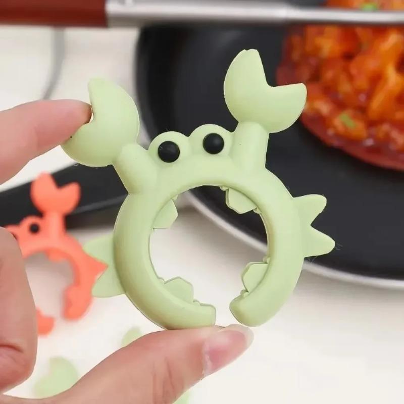 4/1/2PCS Silicone Spatula Rack Small Crab Anti Scalding Overflow Pot Clip Spoon Holder Clip Universal Shovel Rack Kitchen Gadget