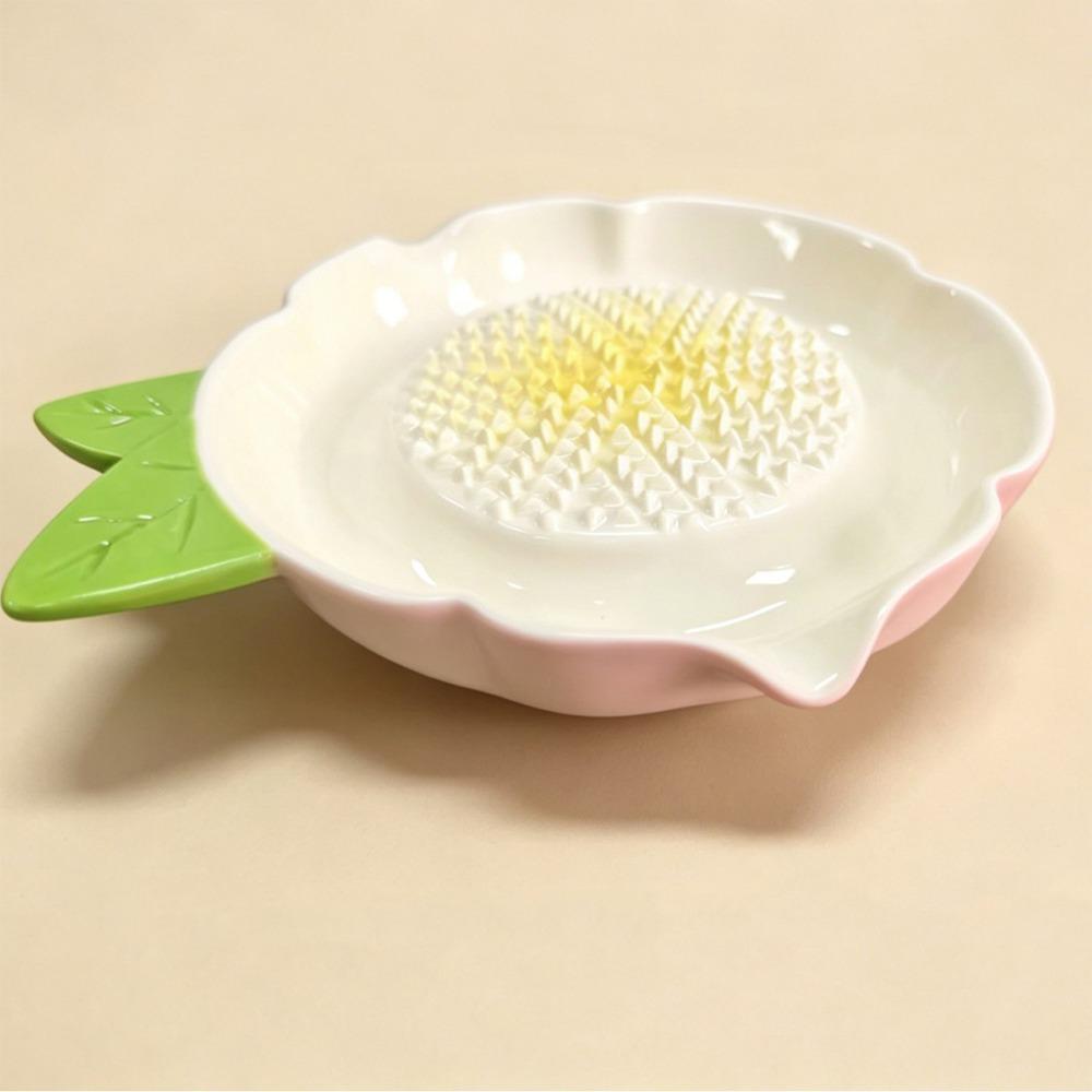 Raised Teeth Ceramic Grater Plate 2-in-1 Manual Garlic Masher Kitchen Puree Grater Restaurant
