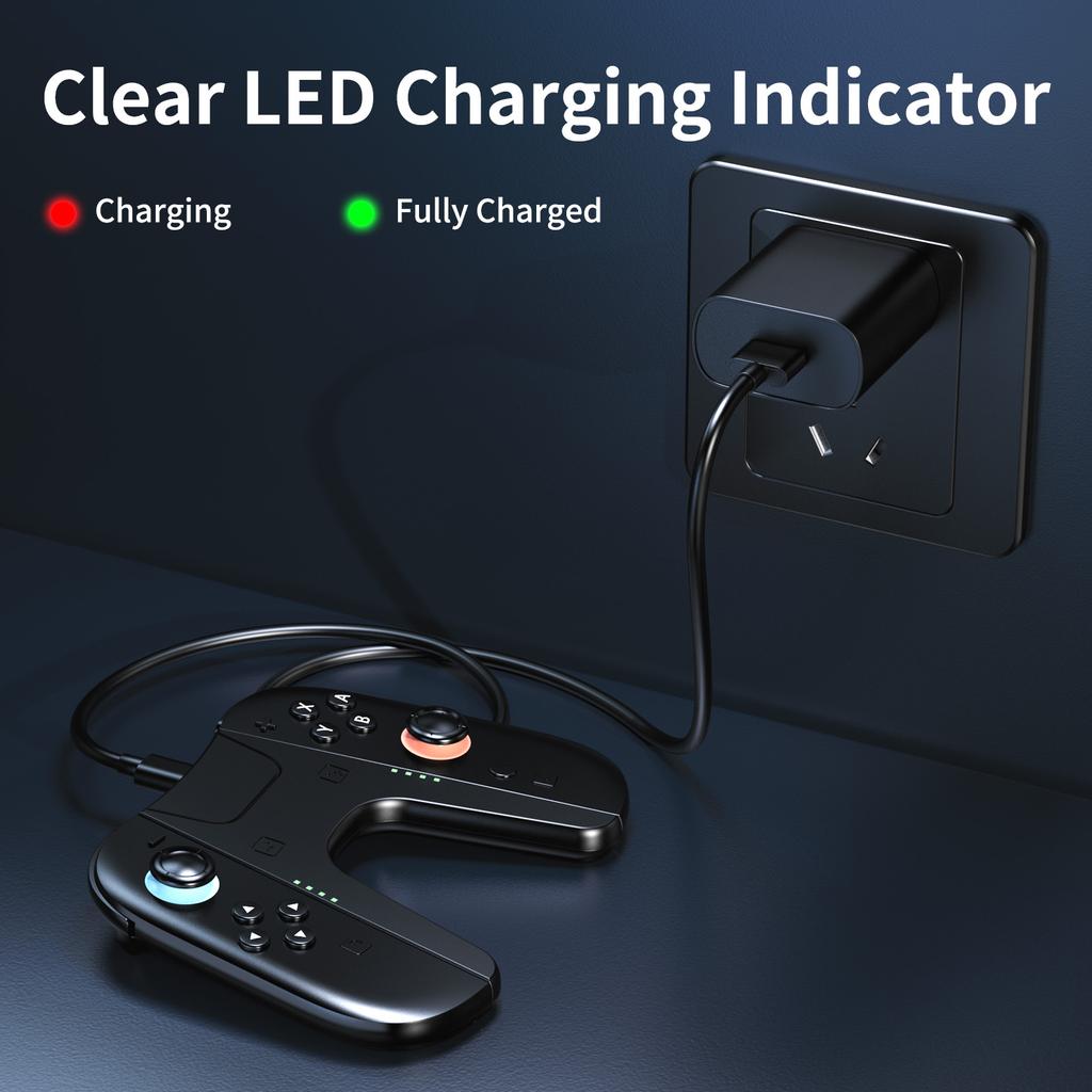 Charging Grip for Switch 2 Joy-Con Controller Type-C Dual Charging Handle with LED Indicator Grip for Switch 2 Accessories 5