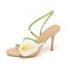 Luxury Flower Calla Lily Summer Vacation Stiletto Thin Heel High Heels Sandals Shoes for Women
