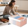 Blanket Box Clear Clothes Storage Organizer With Lid Transparent Space-Saving Stackable Multi-Functional Container Box For