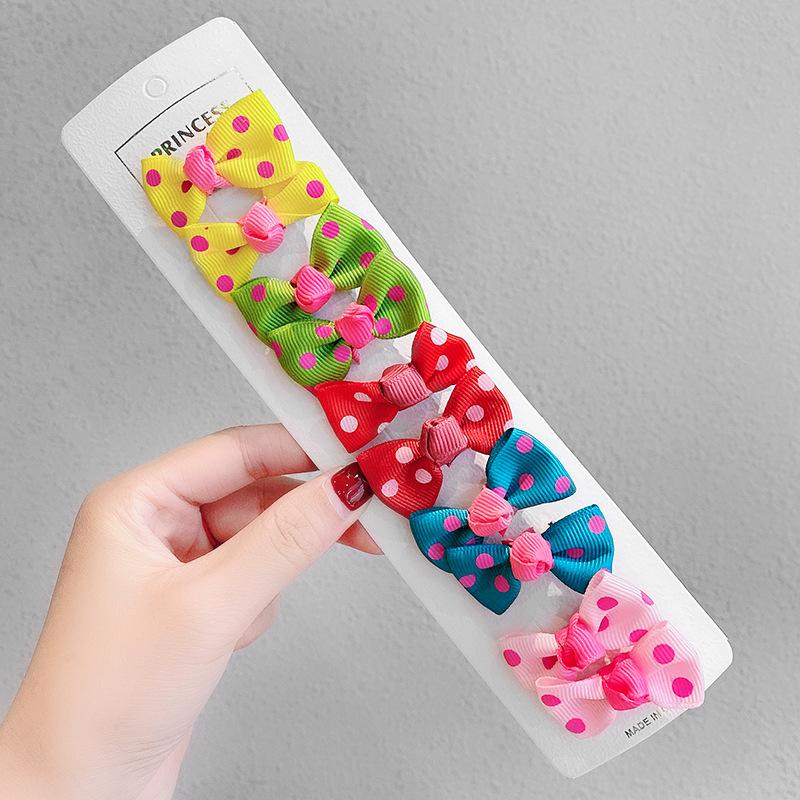 10Pcs Baby Bow Hair Clip Children's Bangs Headdress Girls Cute Little Hair Clip Broken Hair Clip Princess Hair Accessory