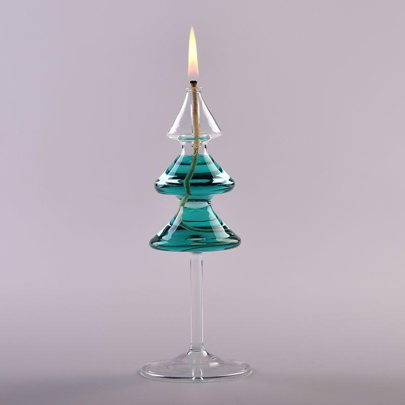 

Set of 2 - Craft Glass Oil Lamp Creative Glass Lamp Luxury Home Decor Bar Party Decoration Ornaments Candlestick