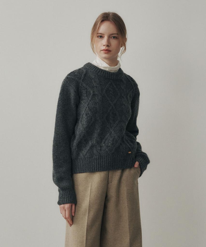 Leumeme Alpaca Wool Blended Pullover Charcoal