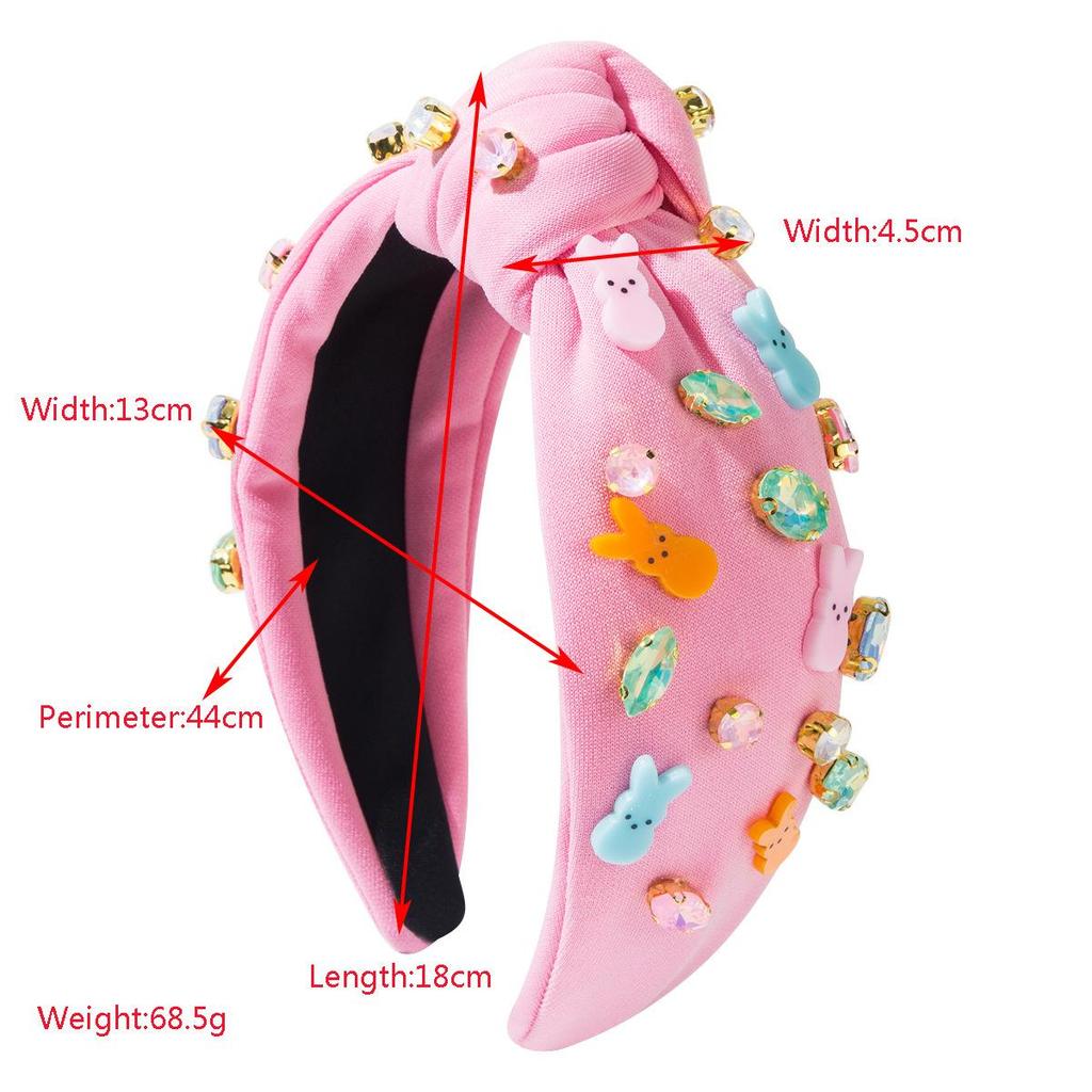 Easter Diamond Studded Headband Sweet Candy Colored Bunny Accessory Cute And Versatile Holiday Hair Accessory