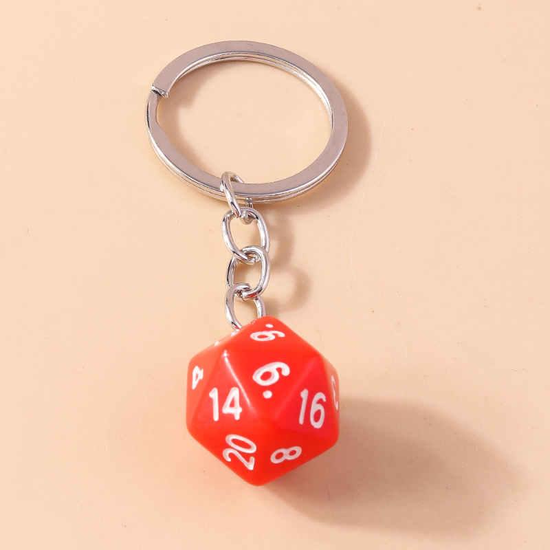 Cuet Resin Geometric Dice Keychain Keyring Pendants for Women Men Car Key Holder Handbag Pendants Charms DIY Jewelry Gifts