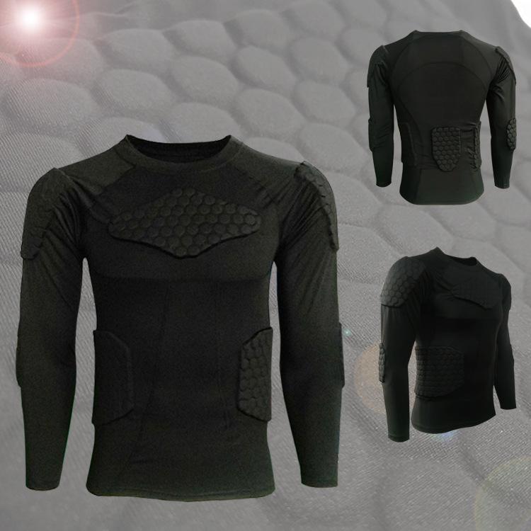 Schnelltrocknendes Anti-Kollisions-Langarm-Enges Rugby- & Basketball-Trainingsshirt