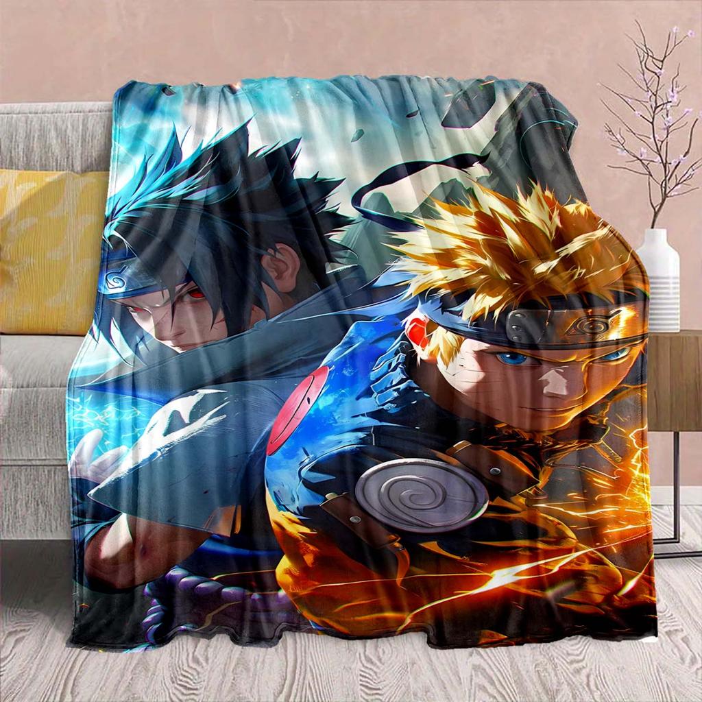 Naruto Anime Flannel Blanket - Soft Warm Perfect for Sofa, Bedding Camping Travel Office Home Decor -QJY