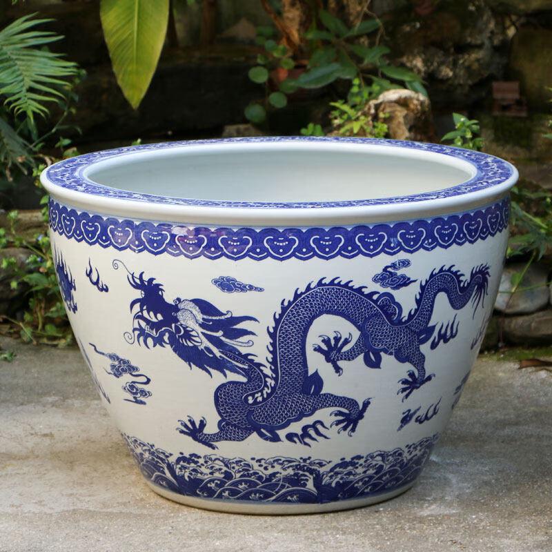 Blue and White Porcelain Garden Planter