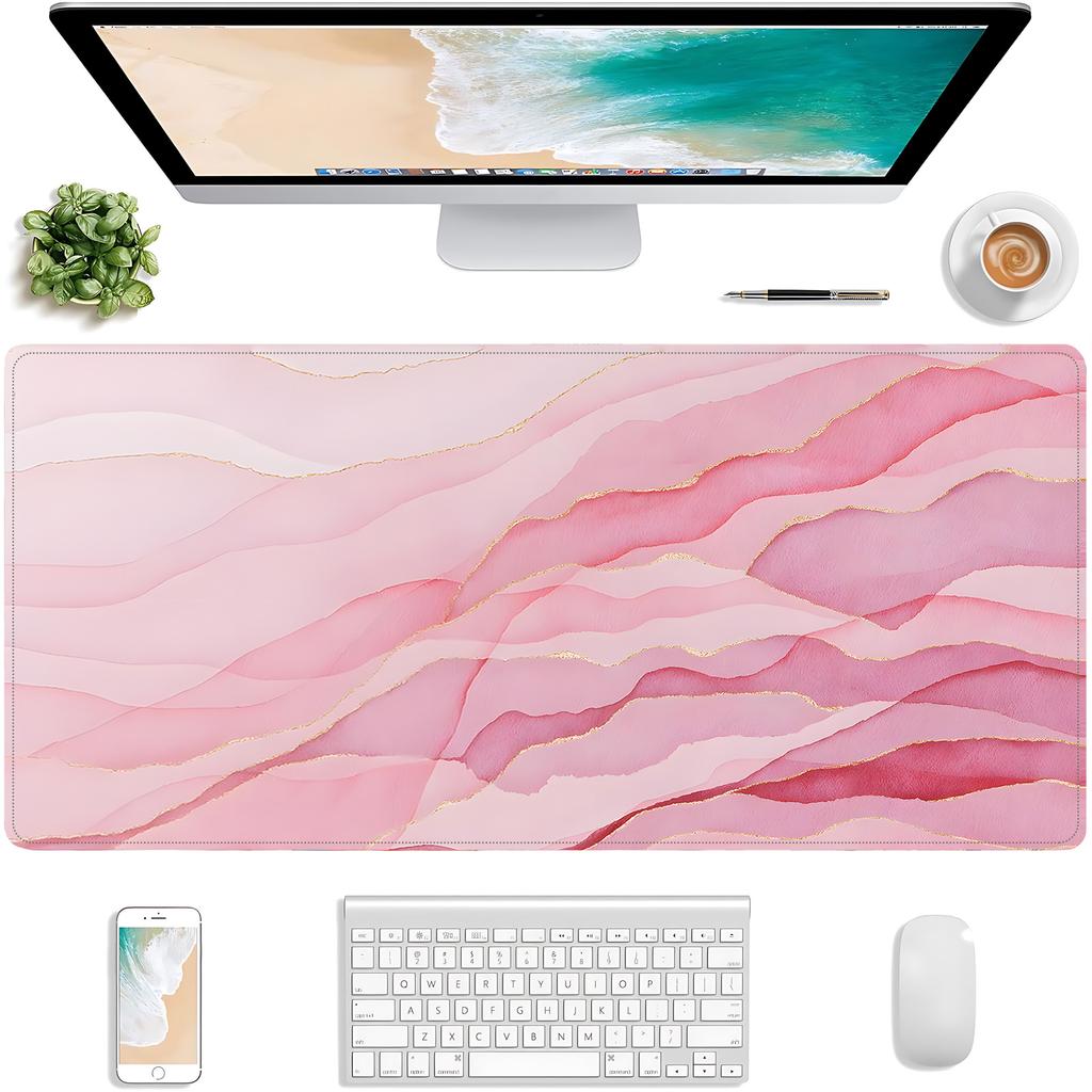 Black Gold Textured Mouse Pad Notebook Ip Computer Office Game Non-slip Rubber New Large Table Mat