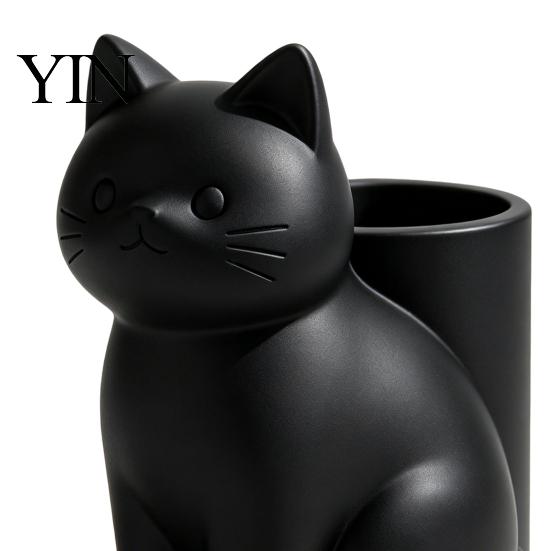 Büromaterialien mit Katzenmotiv Niedlicher Katzen-Stifthalter, 3D-gedruckter Kätzchen-Stiftebecher, Multifunktionaler mechanischer Balance-Halter Schreibtisch-Organizer für Make-up