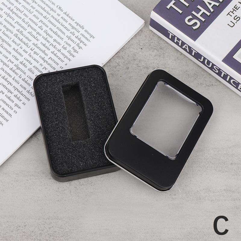 Tinplate U Disk Small Square Box Badge Gift Metal Packaging Box U Disk Large Square Box Window U Disk Small Iron Box
