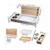 3 in 1 Rabbit Hay Feeder with Litter Box, Wooden Bowls for Guinea Pig Chinchilla