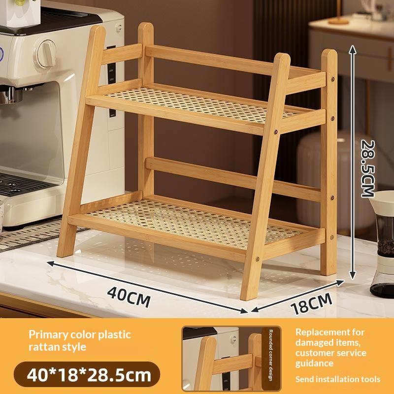 1PC Sunny Biere Removable Bamboo Storage Rack -Desktop Space Saving Organizer For Office Balcony Home Kitchen Countertop Storage