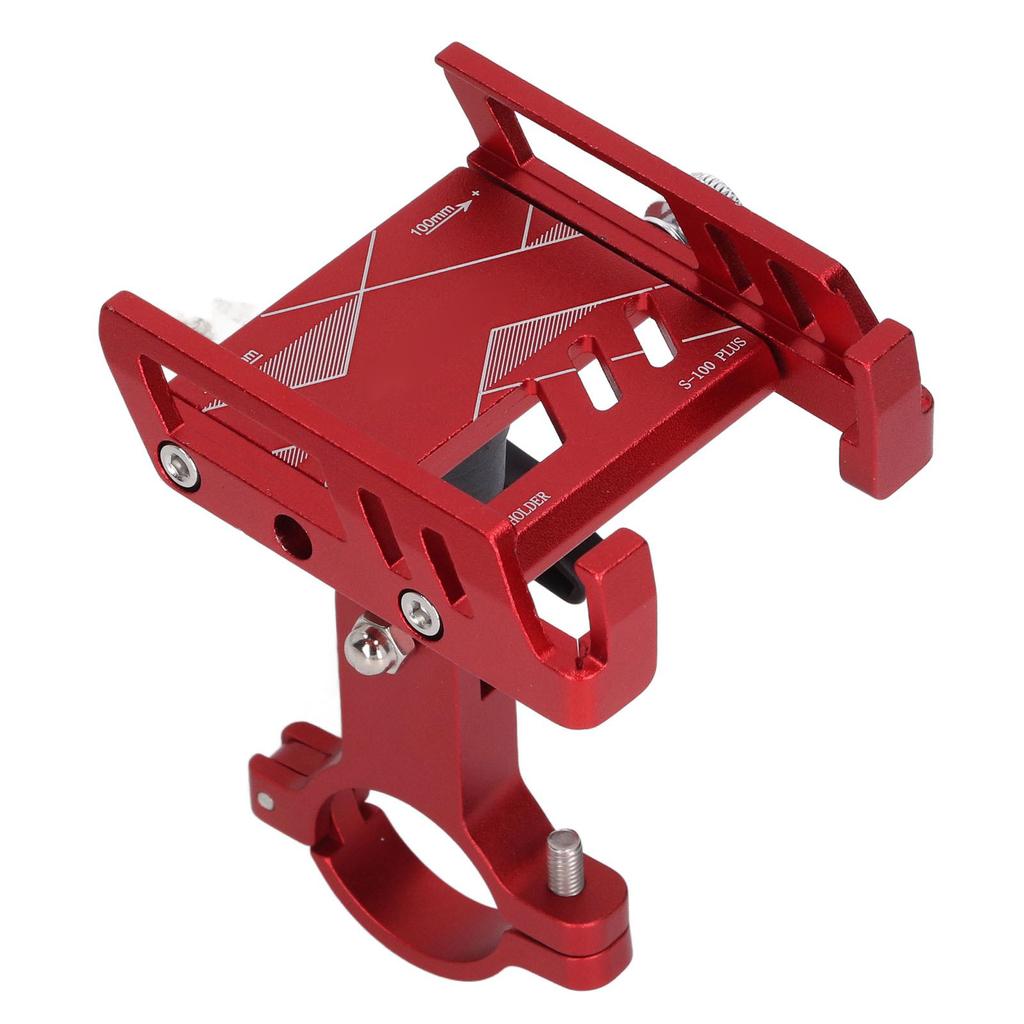 Bike Phone Mount Holder 360 Degree Rotatable Red Aluminum Alloy Handlebar Mounted Cell Phone Holder for Motorcycle