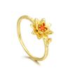 Copper Jewelry, Fashionable High-Luxury Rose Zircon Single Flower Ring Ring.